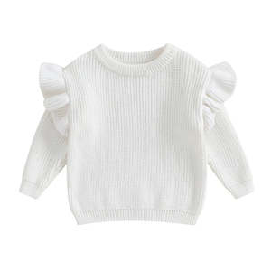 Baby Winter Clothes: Ruffle Knit Jumper | Marshmallow