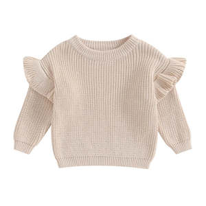 Baby Winter Clothes: Ruffle Knit Jumper | Biscuit