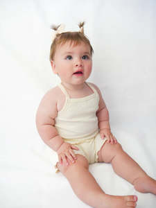 Moss Kids - Playroom Singlet & Short Set | Misty Yellow (CLEARANCE)