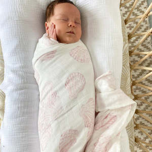 Aussie Brands: Anchor & Arrow - Organic Bamboo Cotton Baby Swaddle | Sea Shells
