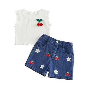 Affordable Baby: Cherry Cami & Denim Shorts Set