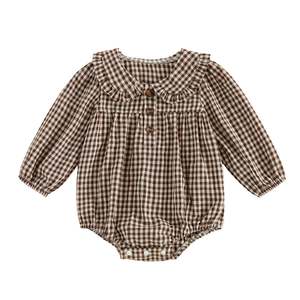 Lottie Gingham Romper | Cocoa