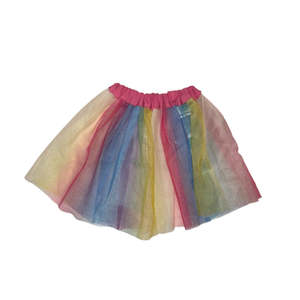 Walandella Designs - Handmade Rainbow Tutu Skirt with Pink Waistband  *CLEARANCE*