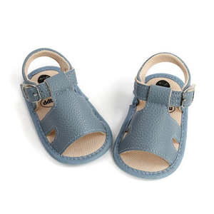 Slide Shoes: Boho Strap Sandals | Blue Grey