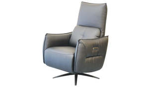 Chairs: Macklin Swivel Recliner - Black PU