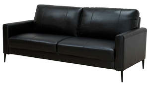3 Seaters: Torino 3 Seater Sofa - Black Leather