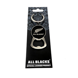Official All Blacks Classic Bottle Opener Keyring - Silver & Black