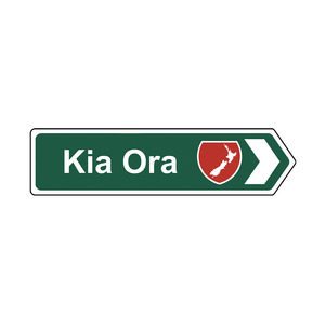 Native Road Sign Arrow Magnet - Kia Ora