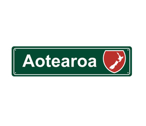 Aotearoa Hanging Metal Sign