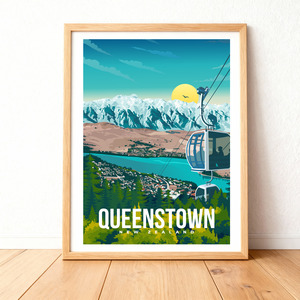Native Queenstown: Native - Queenstown Travel Print A3
