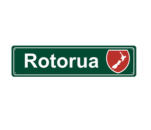 Native Rotorua: Rotorua Hanging Metal Sign
