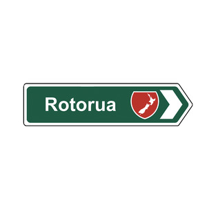Native Road Sign Arrow Magnet - Rotorua