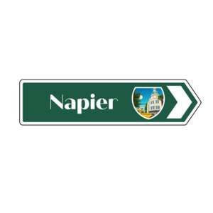 Hawkesbay: Native Road Sign Arrow Magnet - Napier Art Deco Illustration