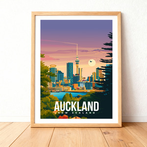 Native - Auckland Travel Print A3