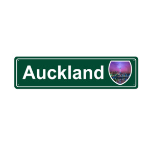 Auckland "Bright Lights" Metal Sign