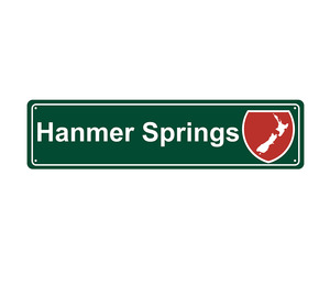 Native Metal Signs 1: Hanmer Springs Hanging Metal Sign
