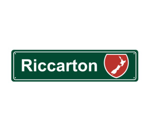 Native Christchurch: Riccarton Hanging Metal Sign