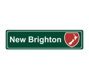 Native Christchurch: New Brighton Hanging Metal Sign