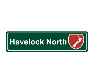 Hawkesbay: Havelock North Hanging Metal Sign