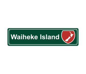 Waiheke Island Hanging Metal Sign