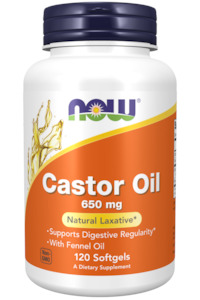 Vitamins: NOW | Castor Oil 650mg Capsules
