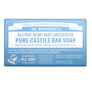 Family: Dr Bronners | Magic Bar Soap Unscented Baby-Mild