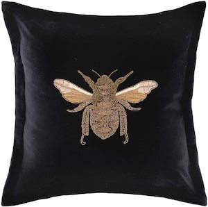 Gifts Luxurious Female Gifts From New Zealand My Sanctuary Nz: Layla Bee Cotton Velvet Cushion - Black