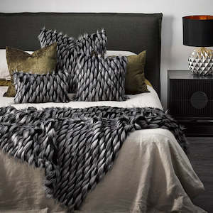 Imitation Fur Throws: Luxury Imitation Fur Throw - Guinea Fowl