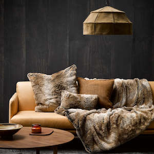 Imitation Fur Throws: Luxury Imitation Fur Throw - Sable