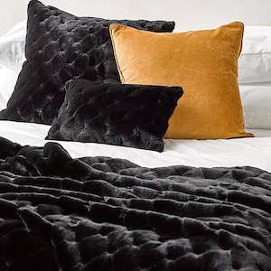 Luxury Imitation Fur Throw - Valentina Black