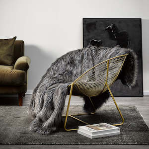 Imitation Fur Throws: Luxury Imitation Fur Throw - Dark Pheasant