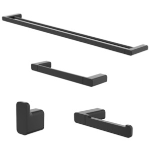 Caroma Luna Bathroom Accessories Bundle - Black