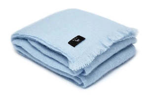 Mothers Day Gifts: Luxury Mohair Throw - Capri Blue