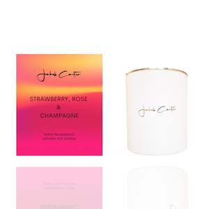 Home Fragrance: Jakob Carter Candle - Strawberry Rose & Champagne