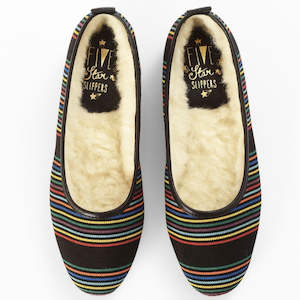 Classic Ballet Slippers - Liquorice Stripe Fabric