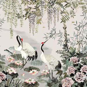 James Dunlop Fabrics: Mizu Garden Fabric Panel by Mokum