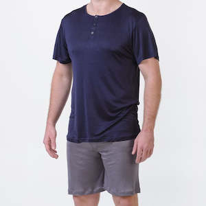 Mens Pyjamas And Sleepwear: Mens Silk Pyjama Shorts - 2 colours