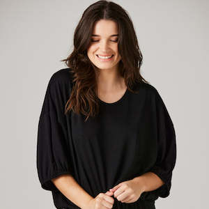 Demi Top Black - Merino Loungewear