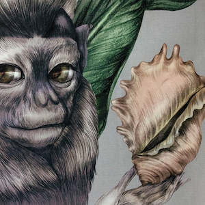 Monkeys with Birds Panel