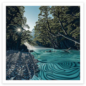 Frontpage: Clinton River, Milford Track - Steve Ballantyne Art