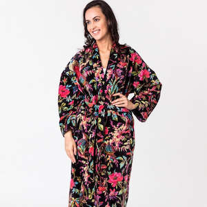 Paradise Black Velvet Robe