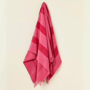 Pink Stripe Merino Throw