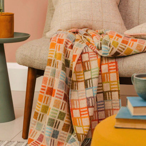 Blankets And Throws: Ribbon Multi Beige Merino Wool Throw