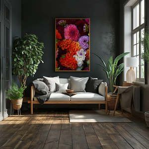 Bright Spark Dahlias - Floral Wall Art