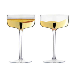 Luxury: ASD Wave Gold Champagne Saucer (set of 2)