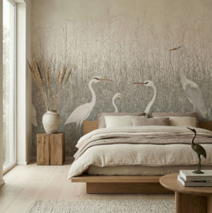 Luxury: Stillwater Herons Wallpaper Mural