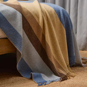 Luxury: Block Stripe Merino Throw