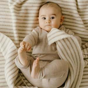 Baby Wool Blanket NZ Wool - Stripes