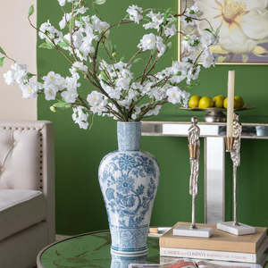 Porcelain Blue and White Fluted Vase