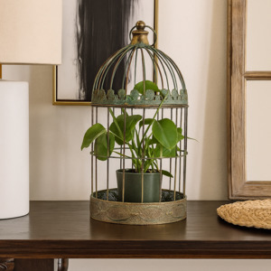Aged Metal Bird Cage - Set of 2